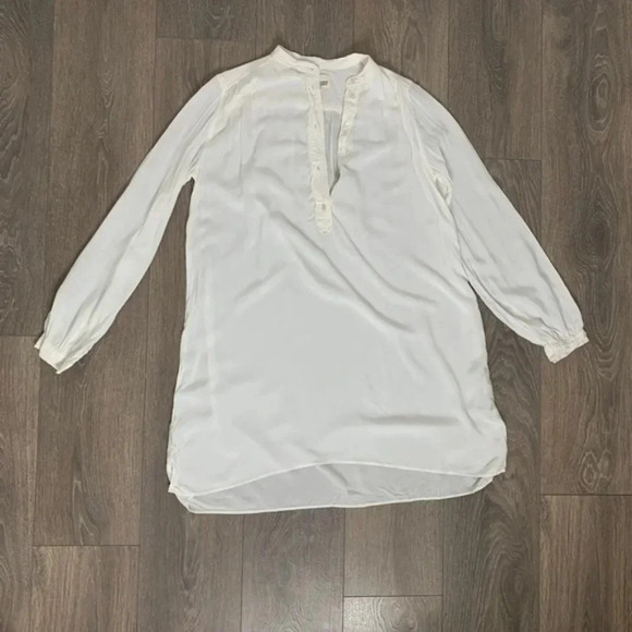 Aritzia Wilfred Free Collarless Shirt Dress Tunic Off White long sleeve Size XXS - Picture 8 of 12